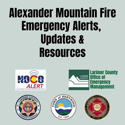 Alexander Mountain Fire with logos from multiple responding agencies