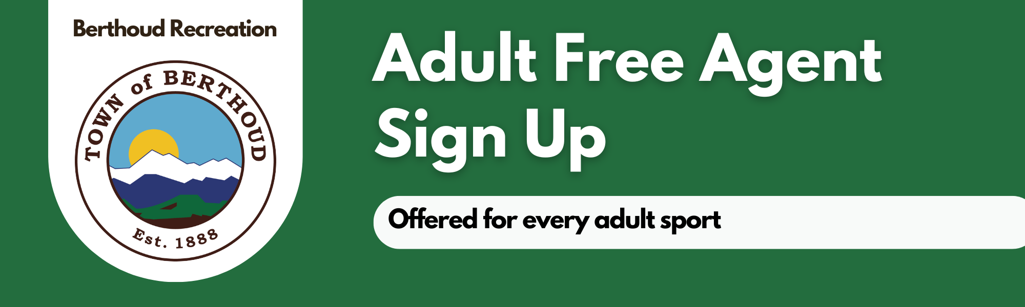 Green title banner for adult free agent sign up