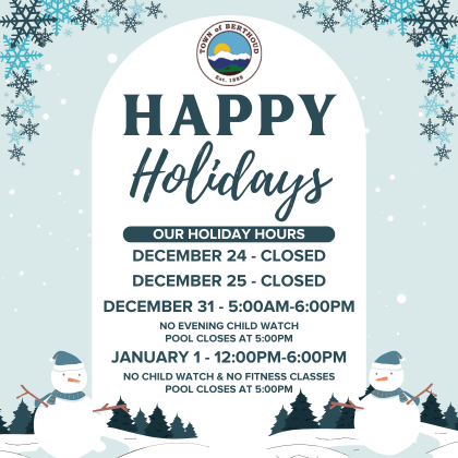 Berthoud Recreation Center Holiday Hours 2026. Closed December 24 and December 25